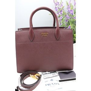 Prada Bibliotheque Granato Marmo City Small Tote